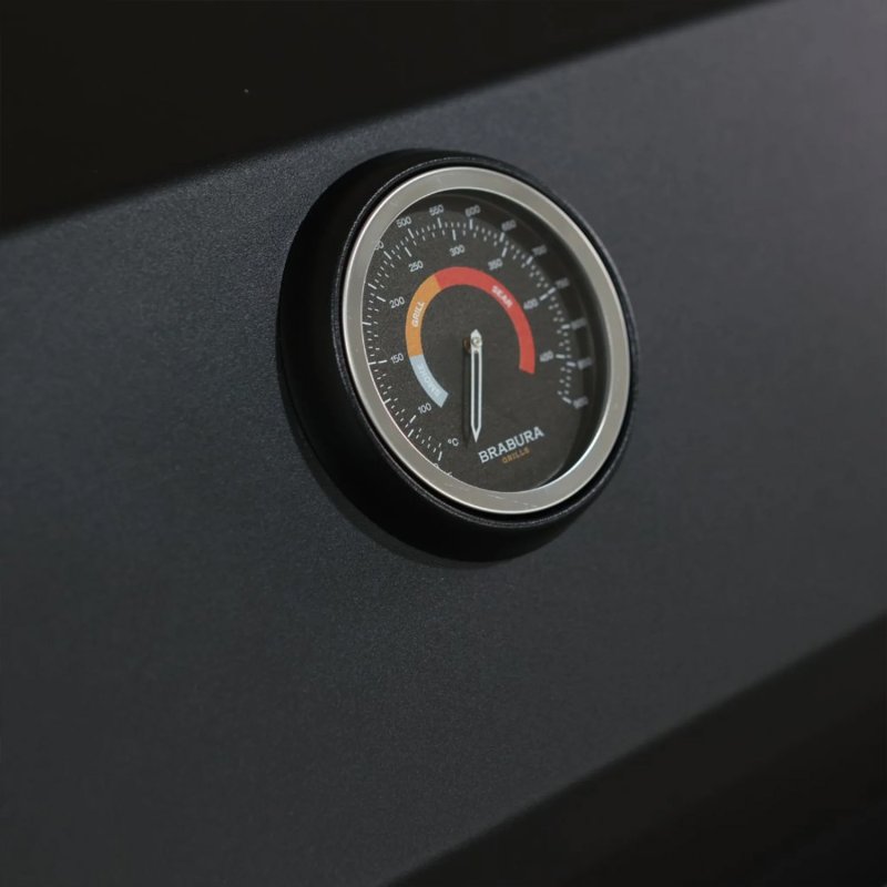 Brabura Outdoor Küche - KC 100 Grillschrank - Anthracite Grey / Nero Zimbabwe - inkl. Brabura Einbaugrill Fusion 400 RM - 4-Brenner, Schwarz