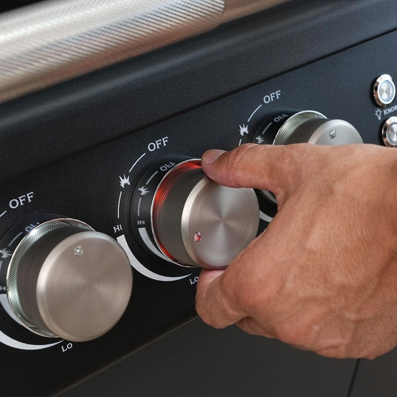 Brabura Outdoor Küche - KC 100 Grillschrank - Anthracite Grey / Nero Zimbabwe - inkl. Brabura Einbaugrill Fusion 400 RM - 4-Brenner, Schwarz