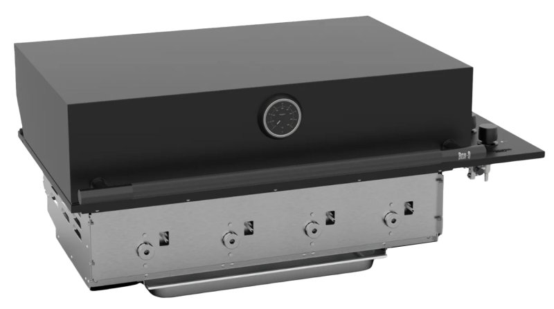 Brabura Outdoor Küche - KC 120 Grillschrank Box-Q Drop-In - Anthracite Grey / Nero Zimbabwe - inkl. Brabura Einbaugrill Box-Q Schwarz