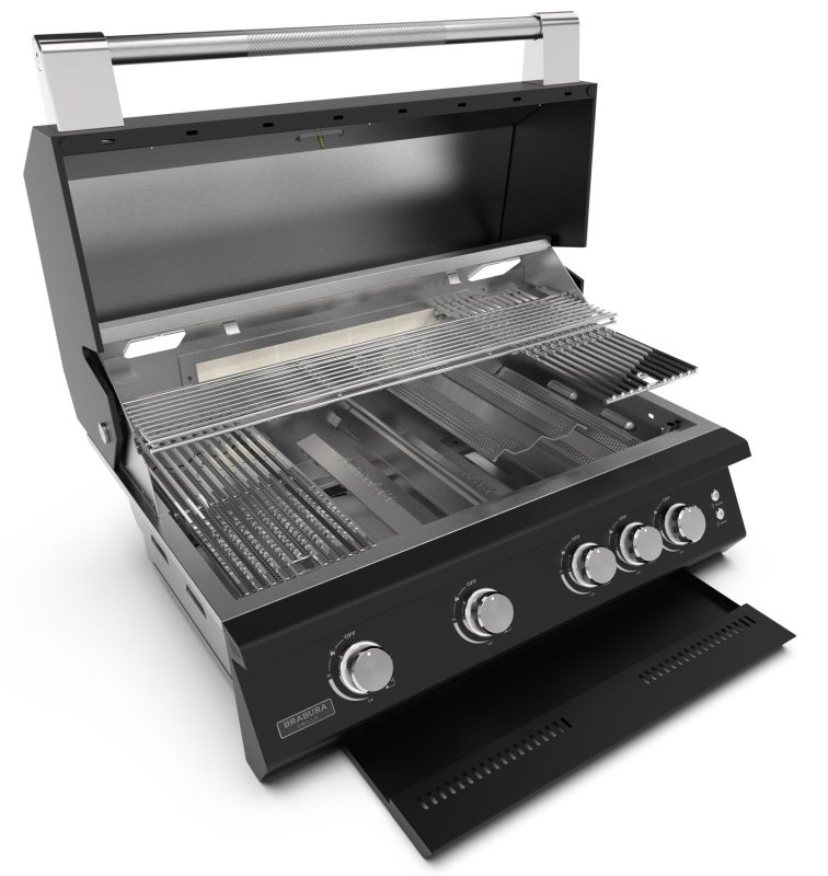 Brabura Gasgrill Fusion 400 RM - 4-Brenner / Schwarz - inkl. Rotisserie