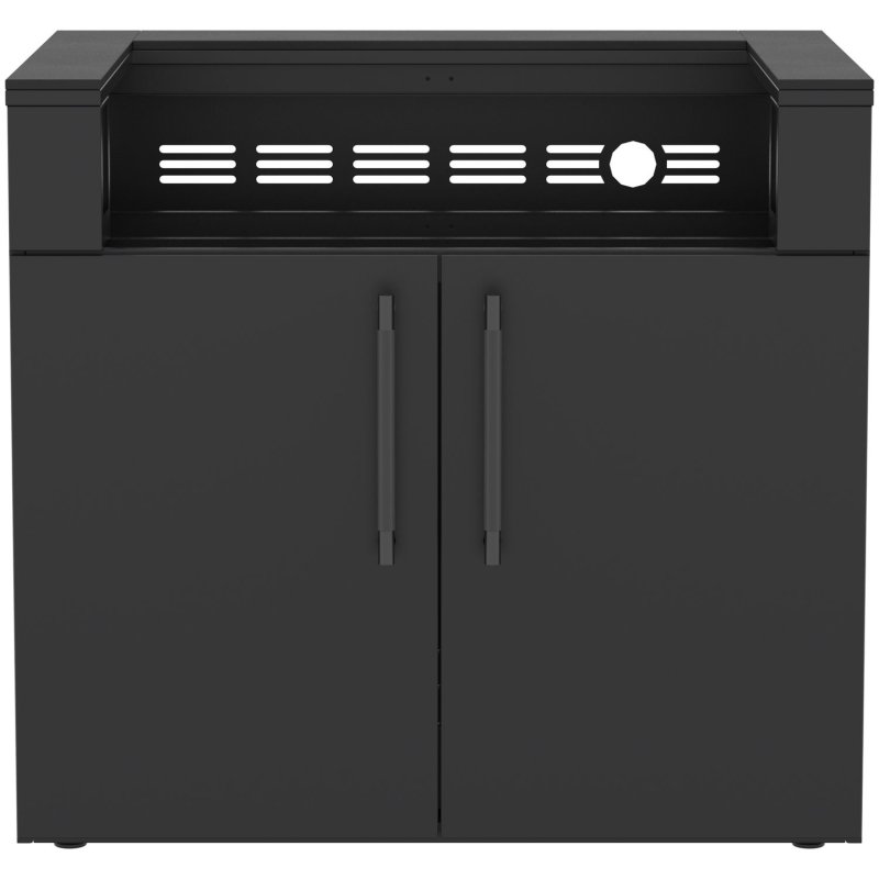 Brabura Outdoor Küche - KC 100 Grillschrank - Anthracite Grey / Nero Zimbabwe - inkl. Brabura Einbaugrill Fusion 400 RM - 4-Brenner, Schwarz