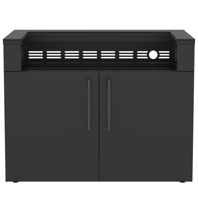 Brabura Outdoor Küche - KC 120 Grillschrank - Anthracite Grey / Nero Zimbabwe - inkl. Brabura Einbaugrill Fusion 500 RM - 5-Brenner, Schwarz