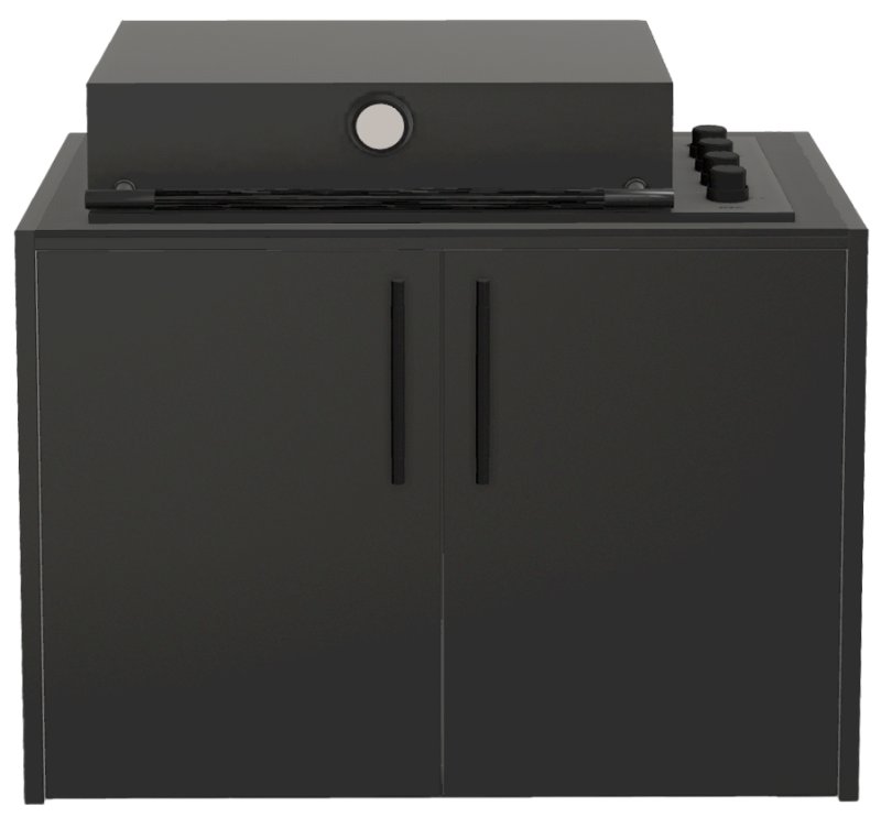 Brabura Outdoor Küche - KC 120 Grillschrank Box-Q Drop-In - Anthracite Grey / Nero Zimbabwe - inkl. Brabura Einbaugrill Box-Q Schwarz