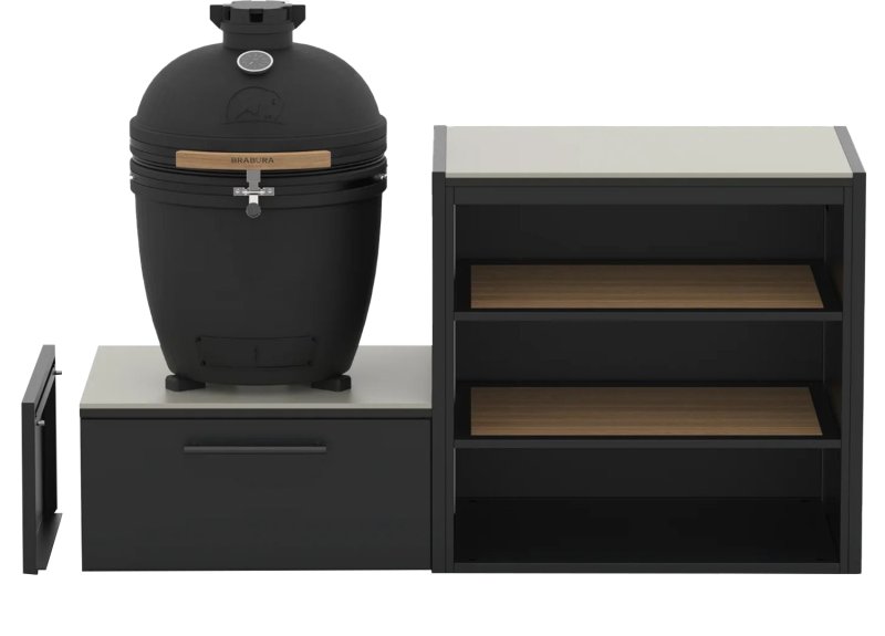 Brabura Outdoor Küche - Kamadomodul Abschlussplatte - Anthracite Grey