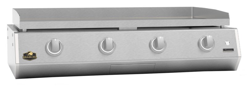 Brabura Outdoor Küche - KC 120 Planchamodul - Anthracite Grey / Nero Zimbabwe - inkl. Brabura Planchagrill L Class Inox 40 Plancha