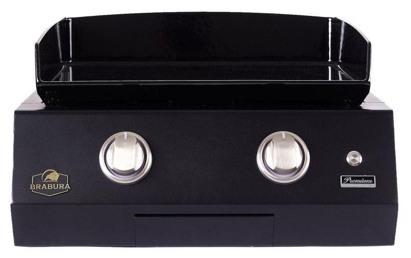 Brabura Outdoor Küche - KC 80 Planchamodul - Anthracite Grey / Nero Zimbabwe - inkl. Brabura Planchagrill L Class Matte 20 Plancha, Schwarz