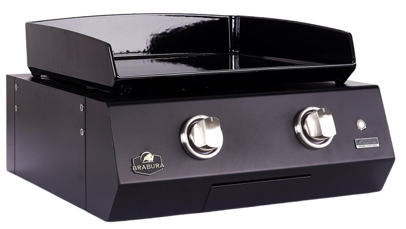 Brabura Outdoor Küche - KC 80 Planchamodul - Anthracite Grey / Nero Zimbabwe - inkl. Brabura Planchagrill L Class Matte 20 Plancha, Schwarz