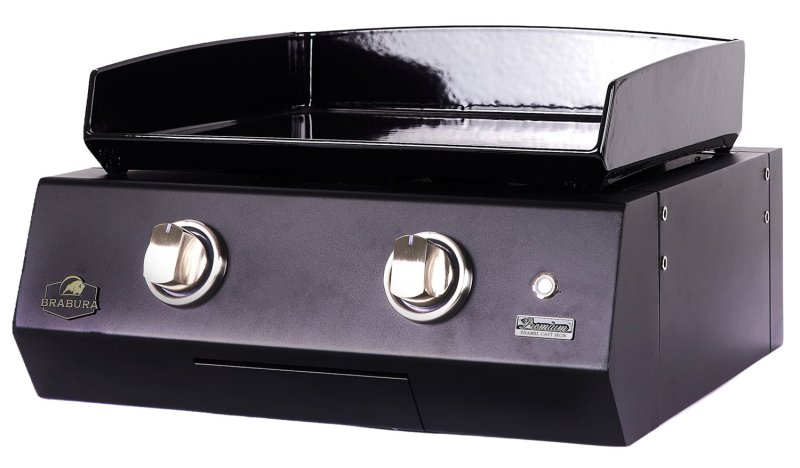 Brabura Outdoor Küche - KC 80 Planchamodul - Anthracite Grey / Nero Zimbabwe - inkl. Brabura Planchagrill L Class Matte 20 Plancha, Schwarz