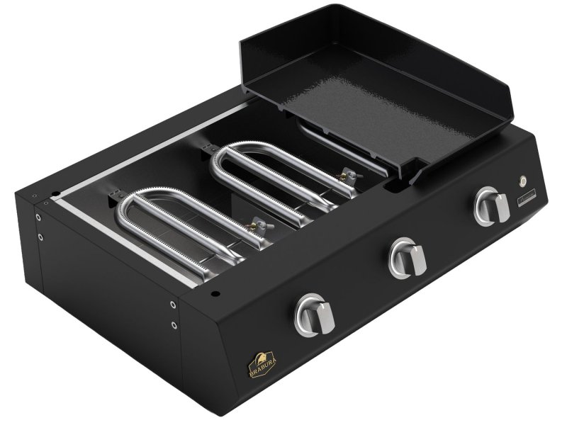 Brabura Outdoor Küche - KC 100 Planchamodul - Anthracite Grey / Nero Zimbabwe - inkl. Brabura Planchagrill L Class Matte 30, Schwarz