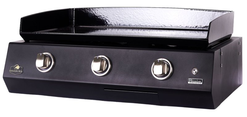 Brabura Outdoor Küche - KC 100 Planchamodul - Anthracite Grey / Nero Zimbabwe - inkl. Brabura Planchagrill L Class Matte 30, Schwarz