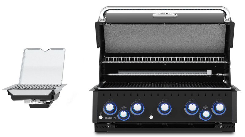 Broil King Outdoor Küche Baron 590 IR Shadow MOK XL - Komplettset inkl. IR-Seitenbrenner mit Gasflaschenschrank und 3 Aufbewahrungsschränke