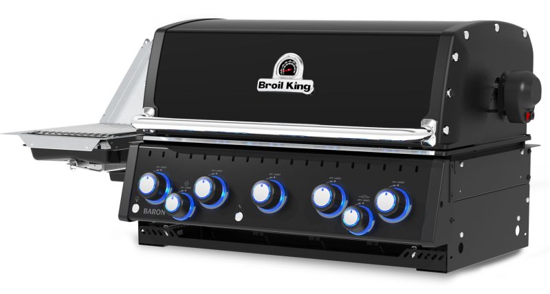 Broil King Outdoor Küche Baron 590 IR Shadow MOK XL - Komplettset inkl. IR-Seitenbrenner mit Gasflaschenschrank und 3 Aufbewahrungsschränke