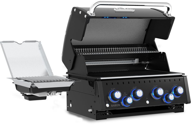 Broil King Outdoor Küche Baron 490 IR Shadow MOK - Komplettset inkl. IR-Seitenbrenner mit Gasflaschenschrank und Aufbewahrungsschrank
