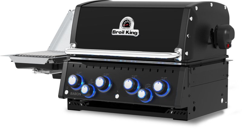 Broil King Outdoor Küche Baron 490 IR Shadow MOK - Komplettset inkl. IR-Seitenbrenner mit Gasflaschenschrank und Aufbewahrungsschrank