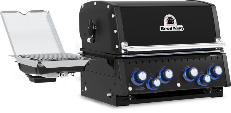 Broil King Outdoor Küche Baron 490 IR Shadow MOK - Komplettset inkl. IR-Seitenbrenner mit Gasflaschenschrank und Aufbewahrungsschrank
