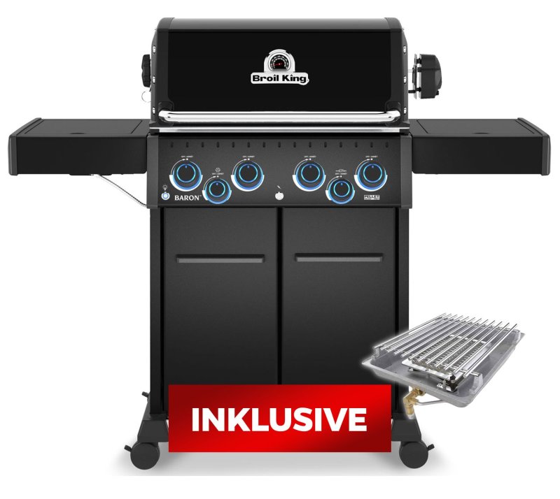 Broil King Baron 490 X Shadow Gasgrill inkl. Drehspieß + Upgrade Set Infrarotbrenner - Modell 2026