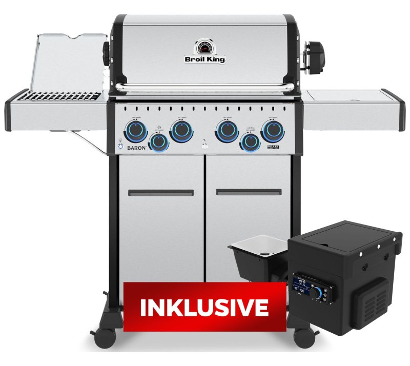 Broil King Baron S 490 IRX Gasgrill / Pelletgrill - mit Pelletmodul 400