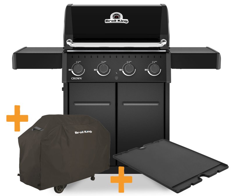 Broil King Crown 420 Shadow Gasgrill - inkl. Abdeckhaube und Grillplatte - Modell 2026