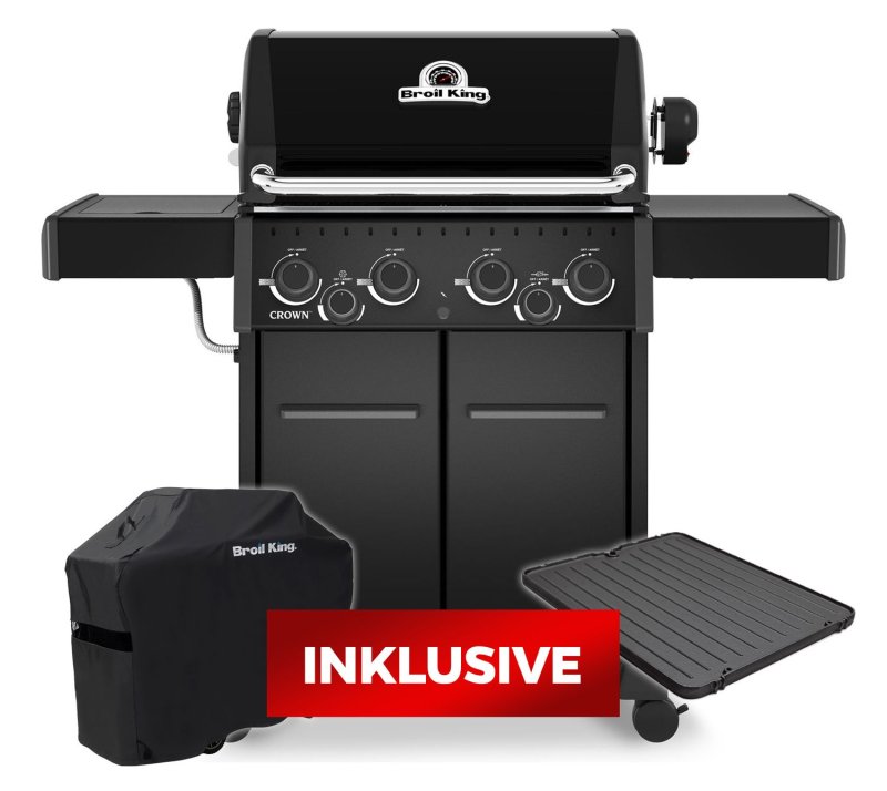 Broil King Crown 490 Shadow Gasgrill - inkl. Abdeckhaube und Grillplatte - Modell 2026