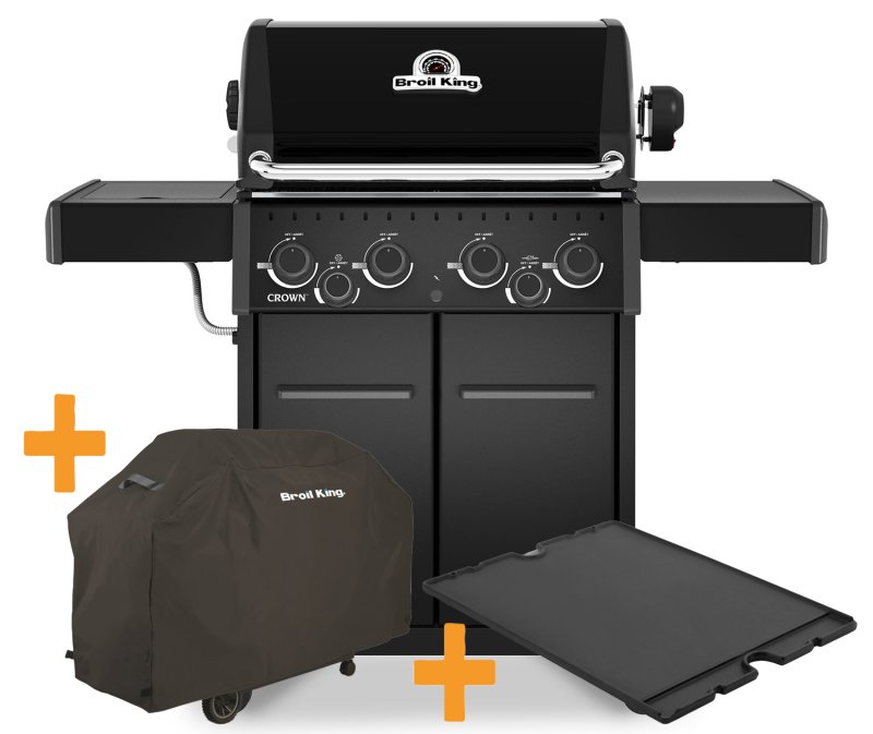 Broil King Crown 490 Shadow Gasgrill - inkl. Abdeckhaube und Grillplatte - Modell 2026