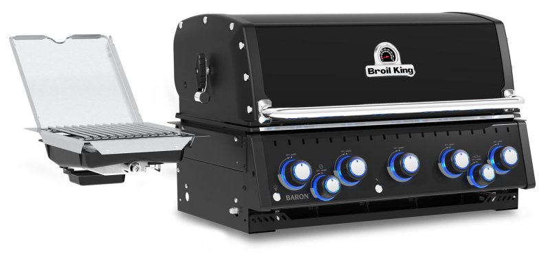 Broil King Outdoor Küche Baron 590 IR Shadow MOK XL - Komplettset inkl. IR-Seitenbrenner mit Gasflaschenschrank und 3 Aufbewahrungsschränke