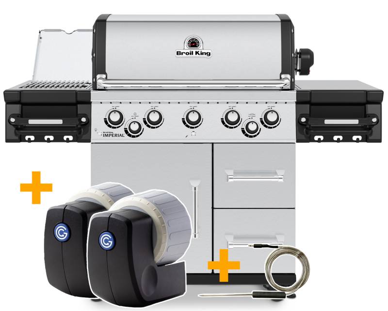 Broil King Imperial S590 PRO IR Gasgrill - Modell 2023 - SMART Deal inkl. Grillfürst Grill Control mit Companion Device und Einstichthermometer