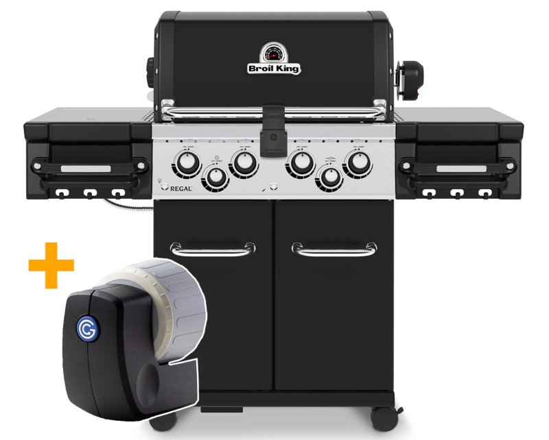 Broil King Regal 490 Black Gasgrill inkl. Drehspieß - SMART Deal inkl. Grillfürst Grill Control - Modell 2023