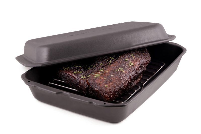 Broil King Gussbräter / Dutch Oven (eckig) / Multi Roaster inkl. Bratengestell