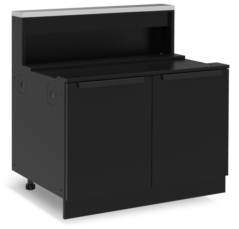 Broil King Outdoor Küche Baron 590 IR Shadow MOK XL - Komplettset inkl. IR-Seitenbrenner mit Gasflaschenschrank und 3 Aufbewahrungsschränke