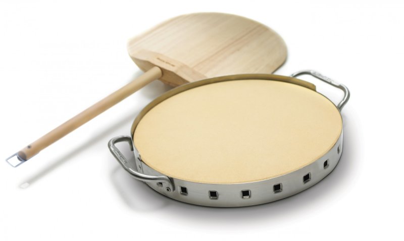 Broil King Pizzastein Set mit Gestell und Pizzaschieber