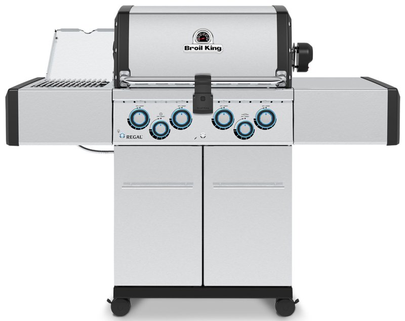 Broil King Regal S 490 IR Edelstahl Gasgrill - mit Heckbrenner inkl. Drehspießset, Infrarot-Seitenbrenner und Gussrosten - Modell 2025