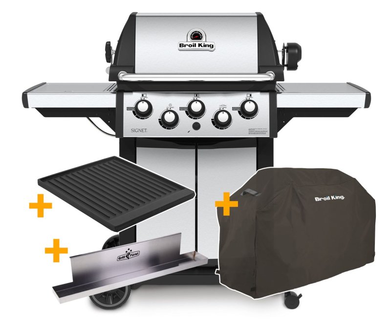 Broil King Signet 390 Gasgrill inkl. Drehspieß - X-DEAL inkl. Gussplatte, Fettschiene und Abdeckhaube