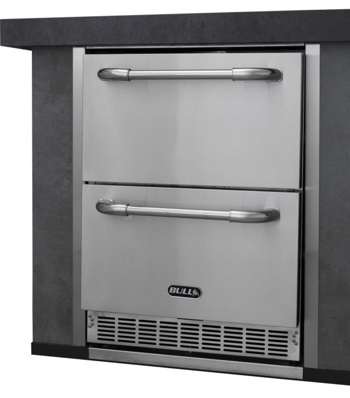 BULL Outdoor Schubladen-Kühlschrank Premium / Edelstahl / IPX4 spritzwassergeschützt
