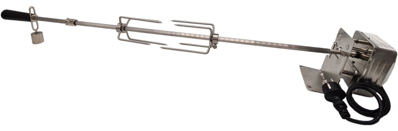 BULL Rotisserie 30" Drehspieß - Set für Angus, Steer (inkl. Spieß. Fleischklammern, Ausgleichsgewicht, Motor und Halterung)