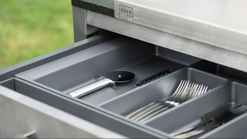 BURN Outdoorkitchen: BURN BBQ Outdoor Küche XL Stauraum mit Napoleon Prestige 500 BURN Sonderedition