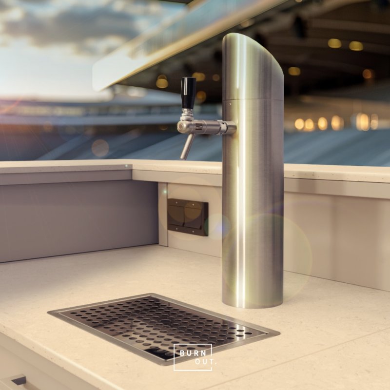 BURN Outdoorkitchen: BURN BBQ Mobile Zapfanlage mit Spüle und Kühlschrank