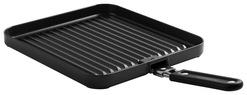 CADAC Universal Grillplatte für Gaskocher / gerippt - mit abnehmbarem Griff