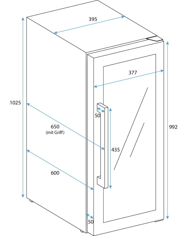 CASO BBQ Cooler M-R - Outdoor-Kühlschrank (125 Liter) mit Edelstahlgehäuse - Rechtsanschlag