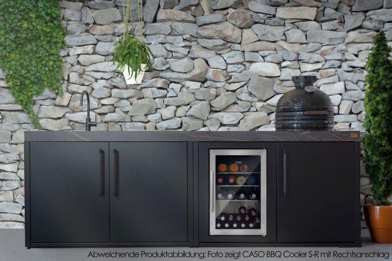 CASO BBQ Cooler S-L - Outdoor-Kühlschrank (63 Liter) mit Edelstahlgehäuse - Linksanschlag
