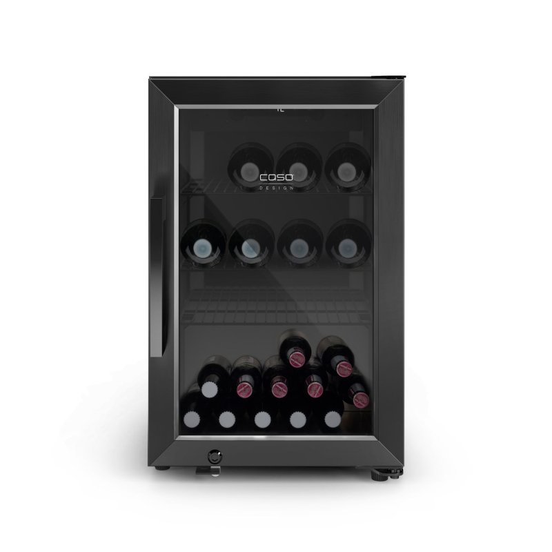 CASO BBQ Deluxe R Black Smart - Outdoor-Kühlschrank (63 Liter) mit schwarzem Edelstahlgehäuse, WiFi Control App - Rechtsanschlag