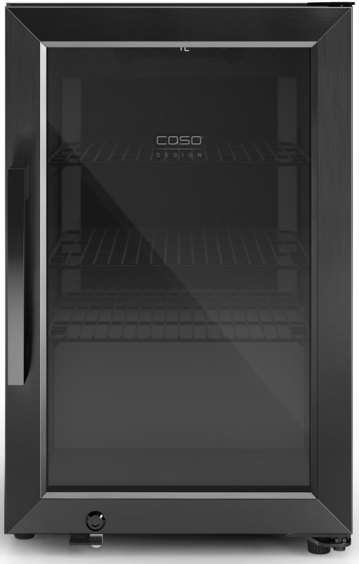 CASO BBQ Deluxe R Black Smart - Outdoor-Kühlschrank (63 Liter) mit schwarzem Edelstahlgehäuse, WiFi Control App - Rechtsanschlag