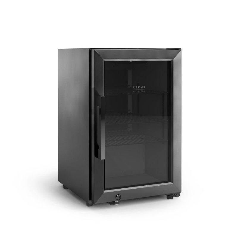 CASO BBQ Deluxe R Black Smart - Outdoor-Kühlschrank (63 Liter) mit schwarzem Edelstahlgehäuse, WiFi Control App - Rechtsanschlag