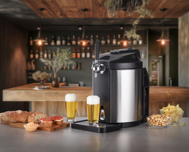 Grillfürst Independence P330G Gasgrill - mattschwarz - mit XXL Infrarotbrenner und Gusseisenrosten inkl. CASO BeerMaster - Bierzapfanlage