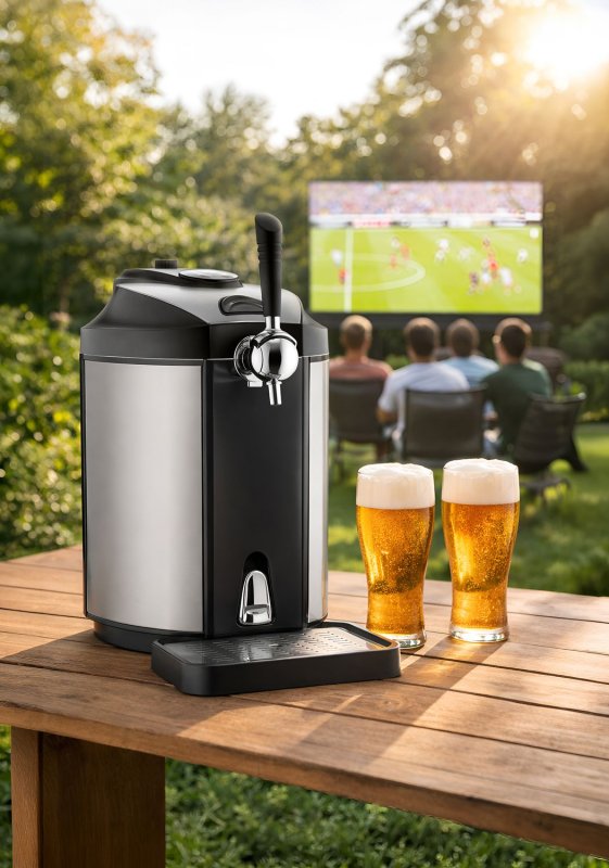 Grillfürst Independence P330G Gasgrill - mattschwarz - mit XXL Infrarotbrenner und Gusseisenrosten inkl. CASO BeerMaster - Bierzapfanlage