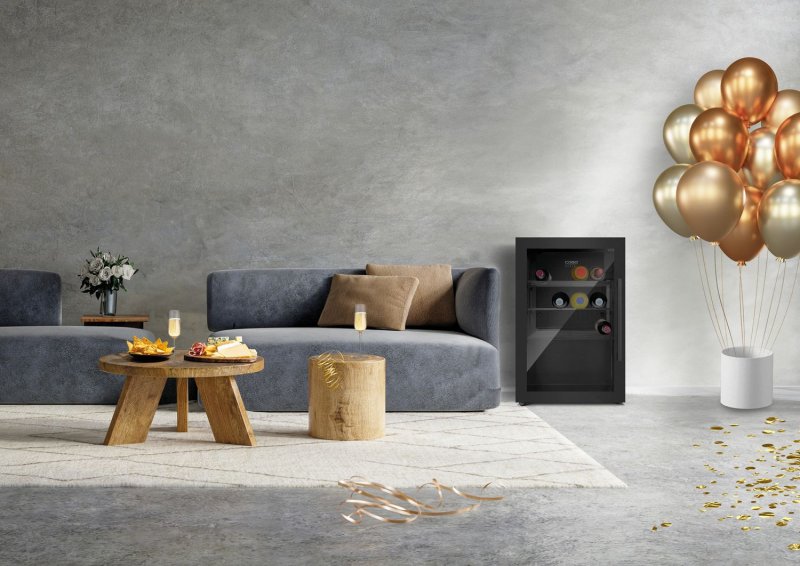 CASO Design Barbecue Cooler S-L - Outdoor-Kühlschrank (63 Liter) mit schwarzem Edelstahlgehäuse - Linksanschlag