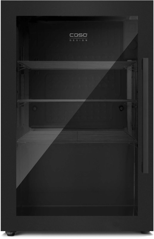 CASO Design Barbecue Cooler S-L - Outdoor-Kühlschrank (63 Liter) mit schwarzem Edelstahlgehäuse - Linksanschlag