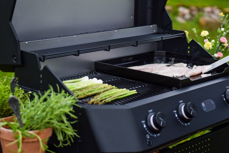 COZZE G-800 COMBO - Plancha Grill mit Grillrost - 30 mbar EU-Version
