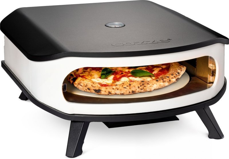 COZZE Pizzaofen Gas 42,5 cm (17") mit Thermometer & rotierendem Pizzastein - inkl. Hitzeschild