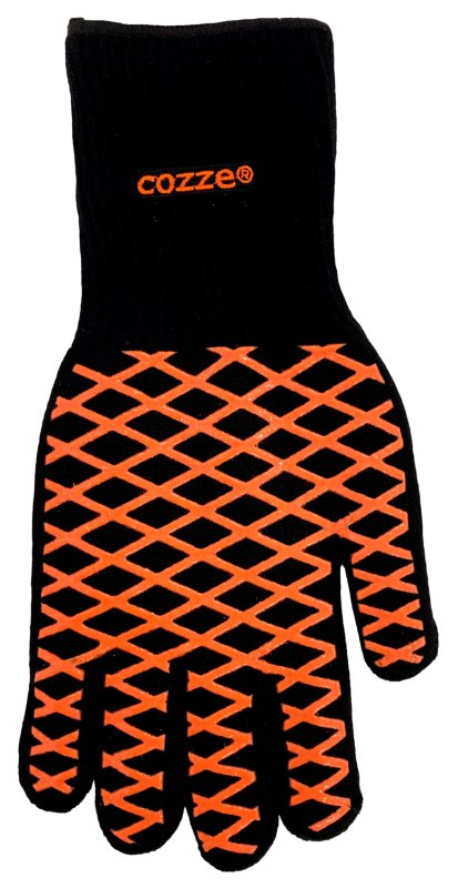 COZZE Grillbesteck Set mit Grillzange, Grillwender, Grillbürste und Grillhandschuhen