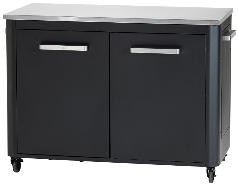COZZE Outdoor Küche: Schrankmodul 2-türig mit Edelstahl Arbeitsfläche / 120 x 60 x 90 cm